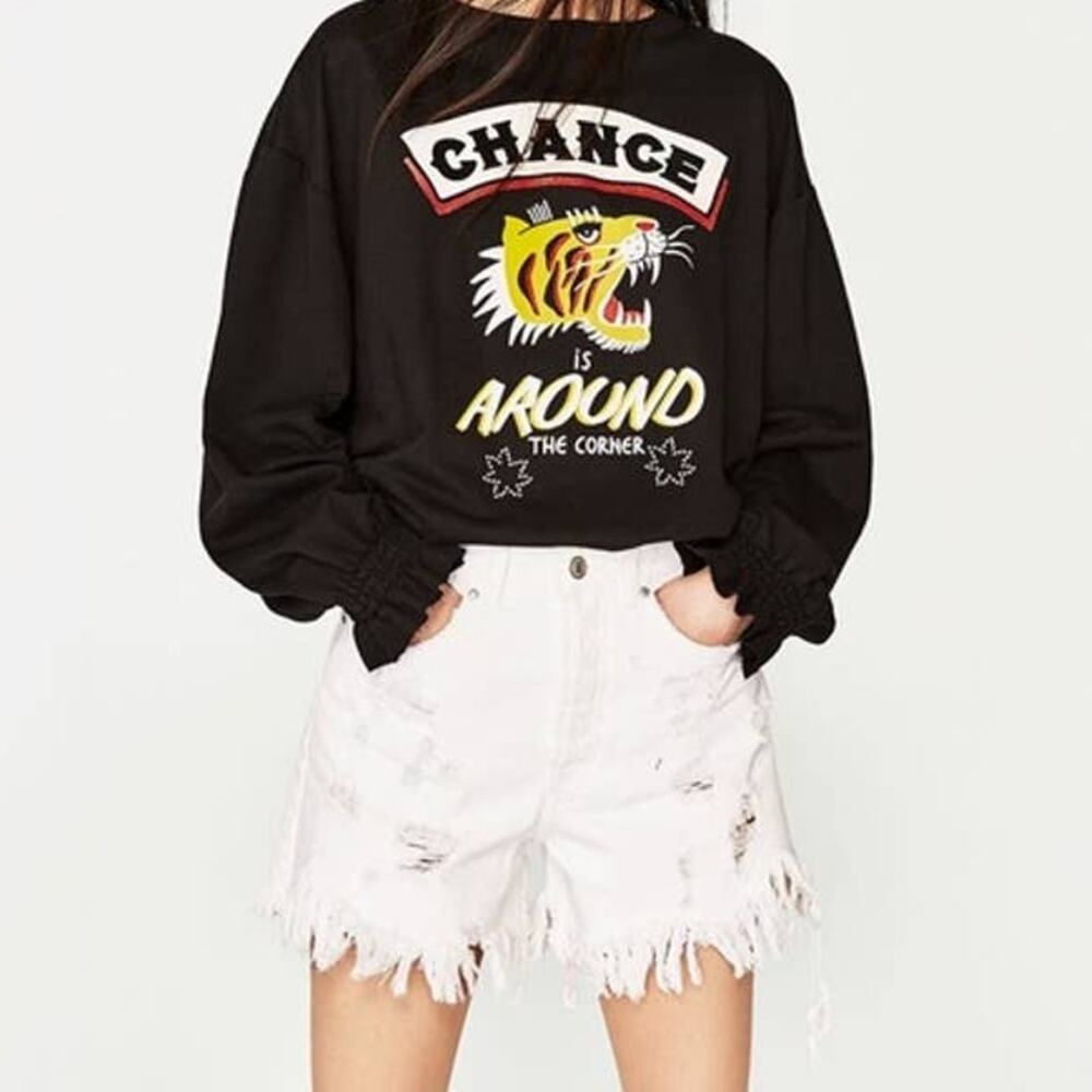 Zara Mom Fit Shorts Distressed High Rise Denim Jean Shorts